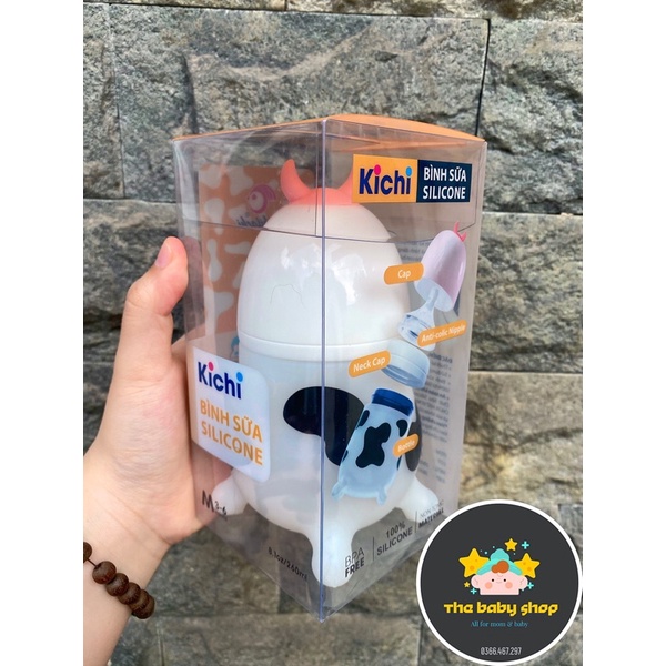 BÌNH SỮA HÌNH BÒ SỮA SILICON 180ml/260ml