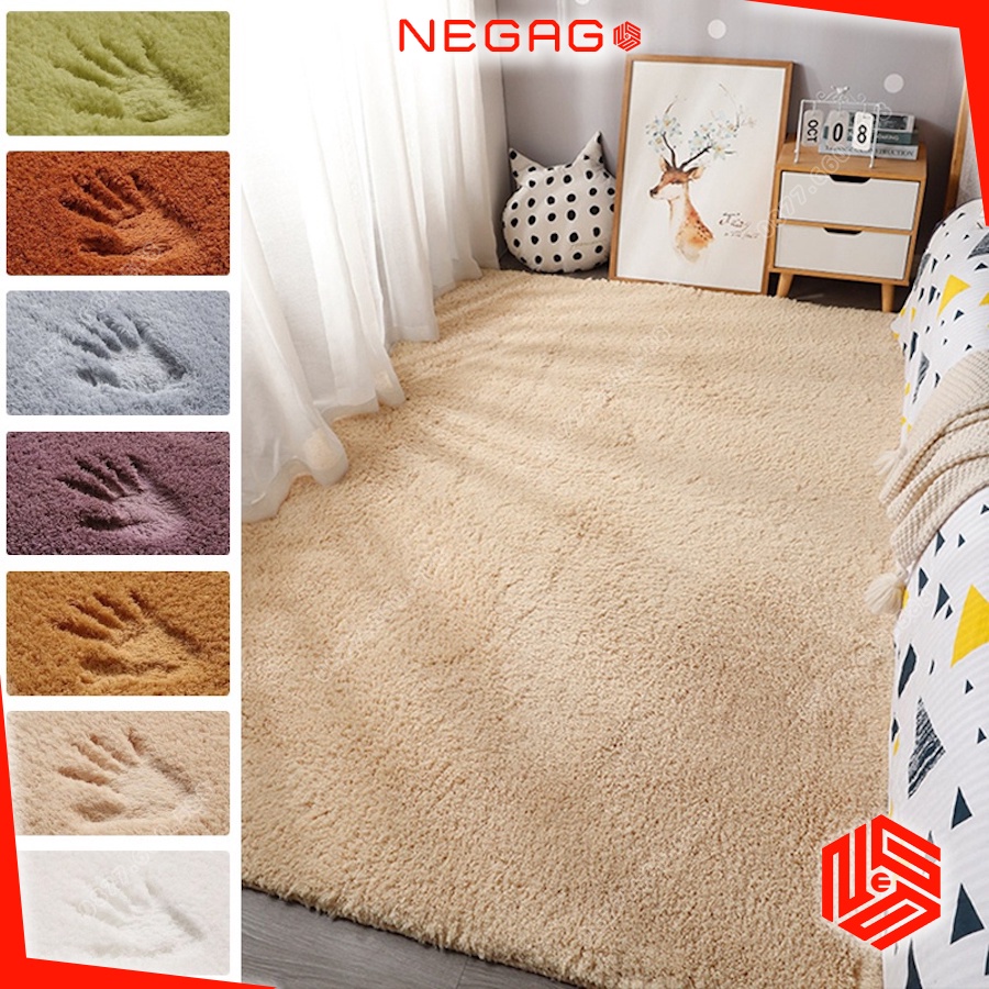 Thảm lông tròn trải sàn decor chụp ảnh to 1m 1m2 | NEGAGO