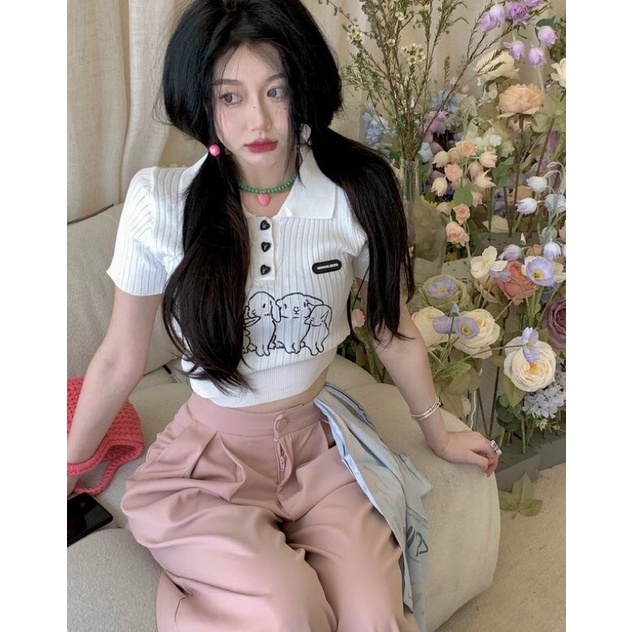Áo croptop gài nút siêu cưng GB alohashop91
