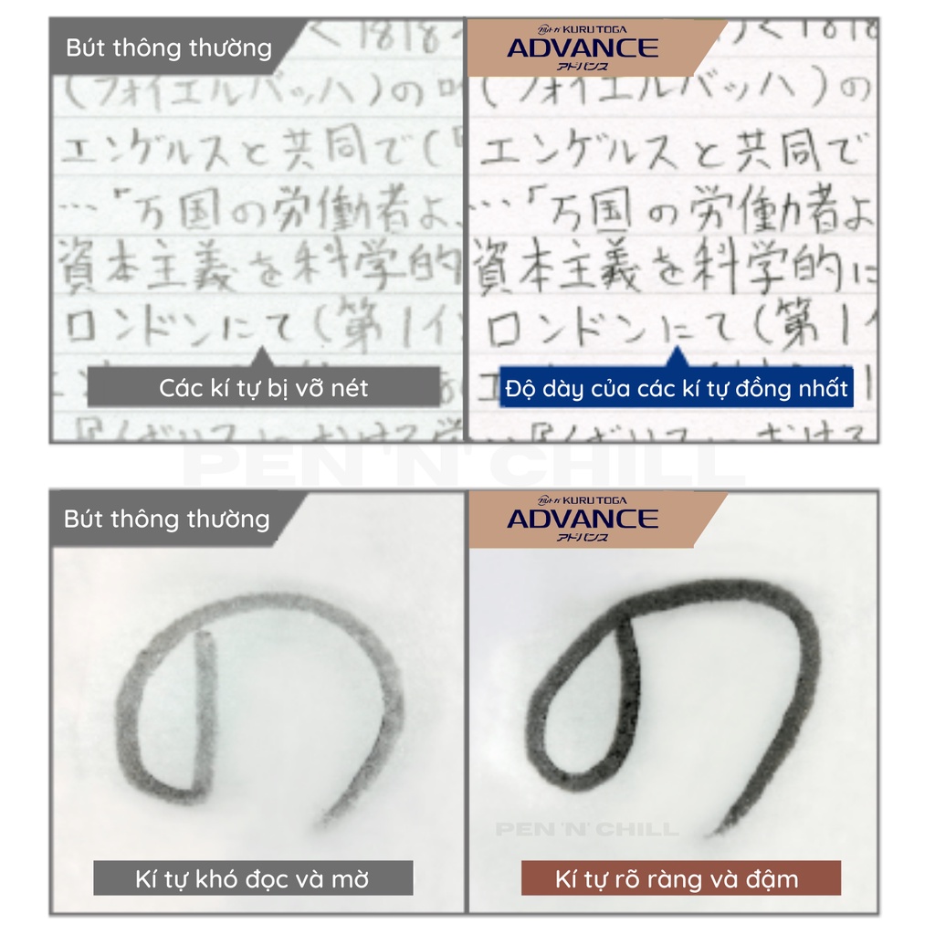 Bút chì bấm xoay tự động Uni Kuru Toga Advance M5-559 cỡ ngòi 0.3mm/0.5mm
