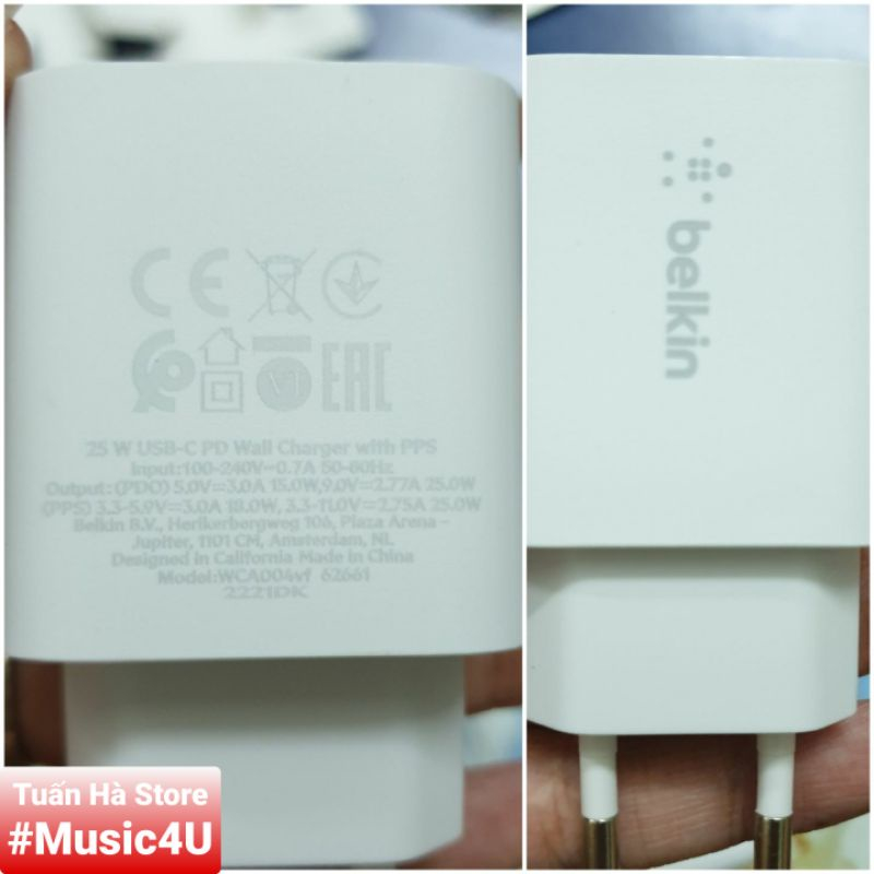 Dây cáp sạc nhanh USB Type C to ra L Belkin CAA004 30w Tuấn Hà Store