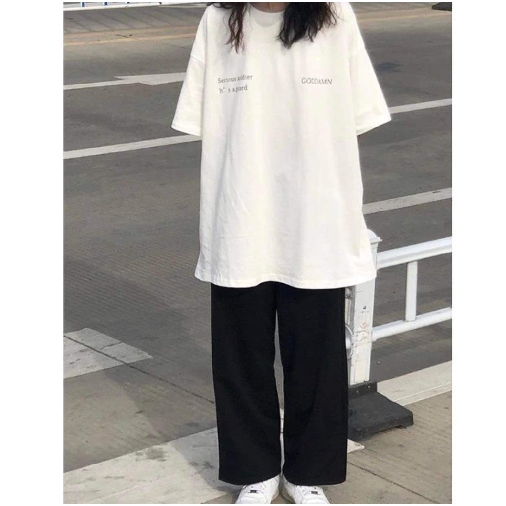Bộ Quần Dài Đũi Kèm Thun Darkin Nữ [FREESHIP] Set đồ hè culottes suông ống rộng phối áo phông tay lỡ Ulzzang