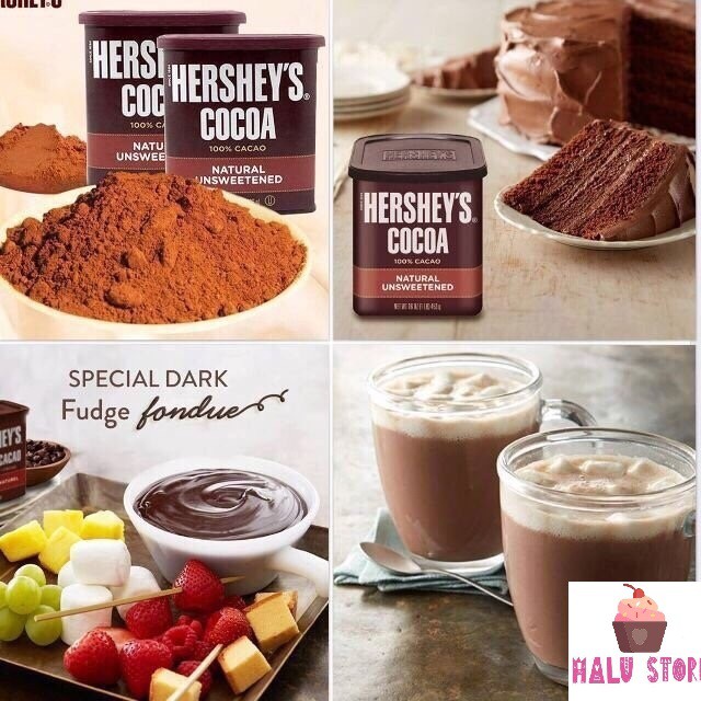 Bột ca cao nguyên chất Hershey's Mỹ hộp 226g