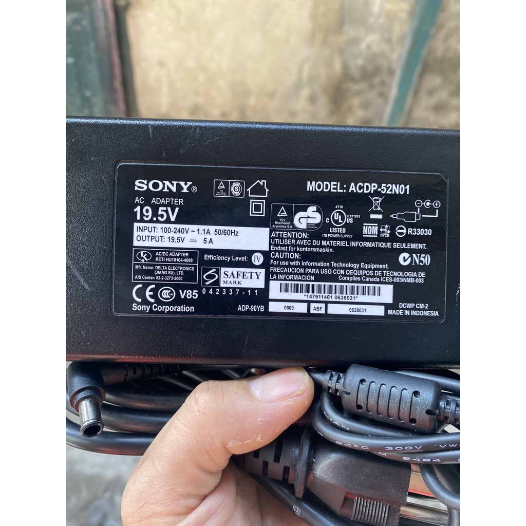 Dây nguồn tivi Sony 19.5V-5A hàng chính hãng indonesia