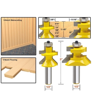 Bộ mũi phay gỗ ghép ván tường, ván sàn 15_40MM - Mủi lưỡi soi gỗ máy phay router cầm tay