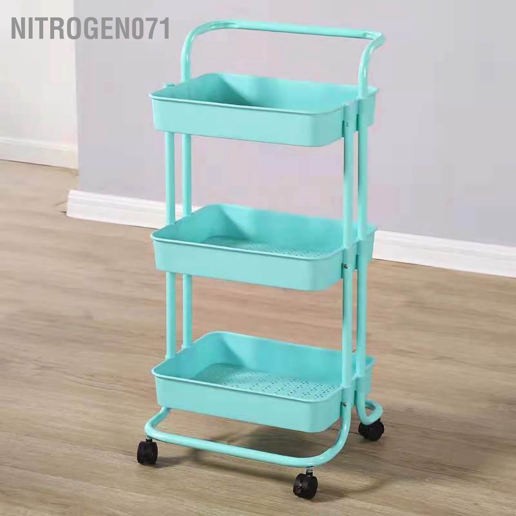Nitrogen071 Kệ 3 Tầng Đi Động,Kệ Bỉm Sữa,Kệ Spa Có Tay Cầm Và Bánh Xe.Giá Đựng Đồ Phòng Bếp,Phòng Khách Đa Năng
