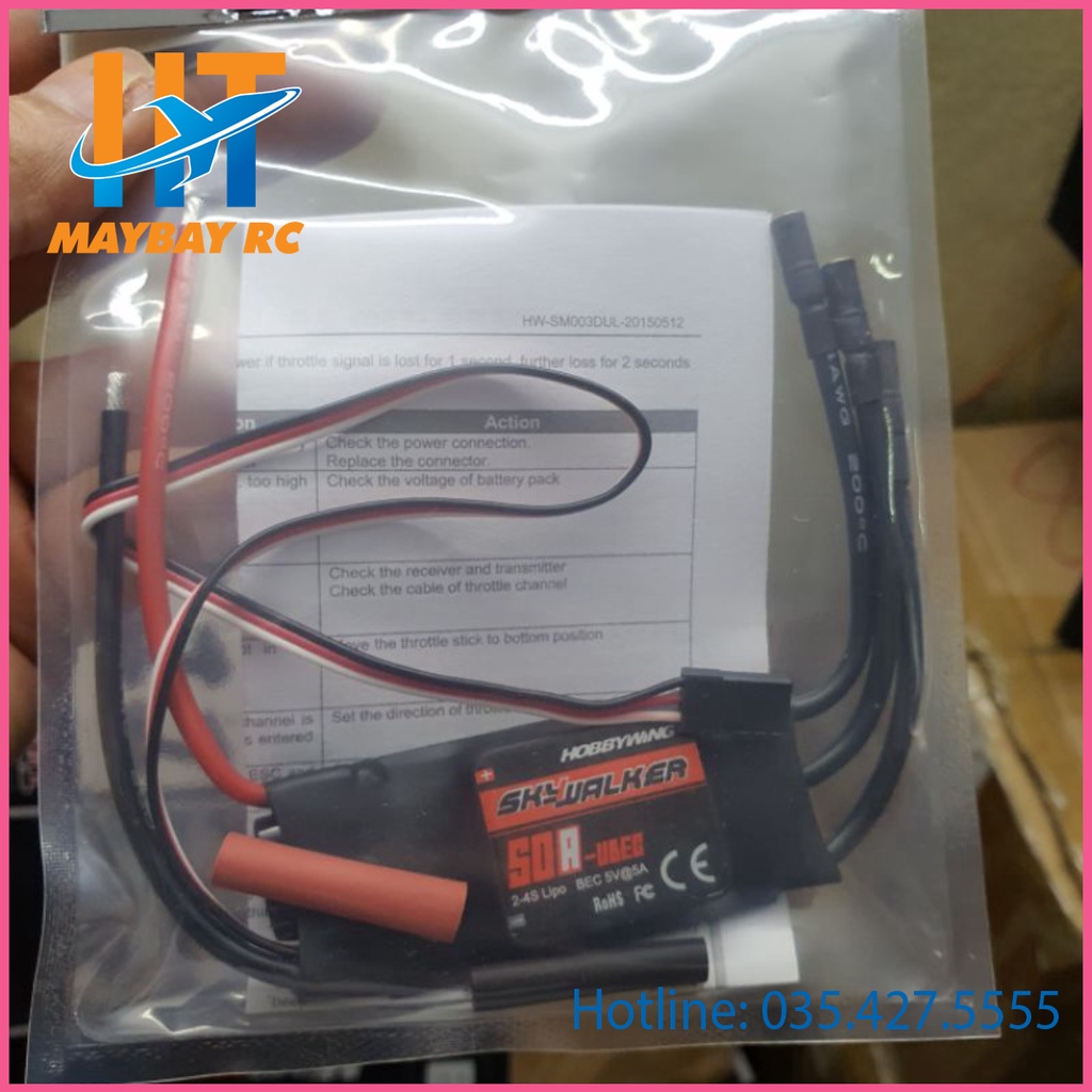 Bộ Điều Tốc ESC 50A Skywalker 2-4s bec 5V 5A