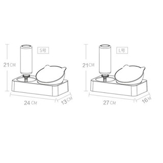Bát ăn+bình nghiêng 15 độ cho mèo