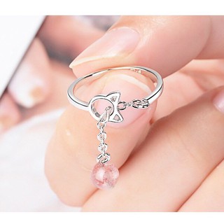 [BẠC 925] Nhẫn hình mèo hạt pha lê