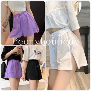 Quần Short Khóa Kéo Ống Rộng Nữ 🌸 Shorts đùi thun da cá trơn màu Đen | Trắng | Tím ulzzang hàn quốc SIÊU HOT 🌸 Xịn ༈