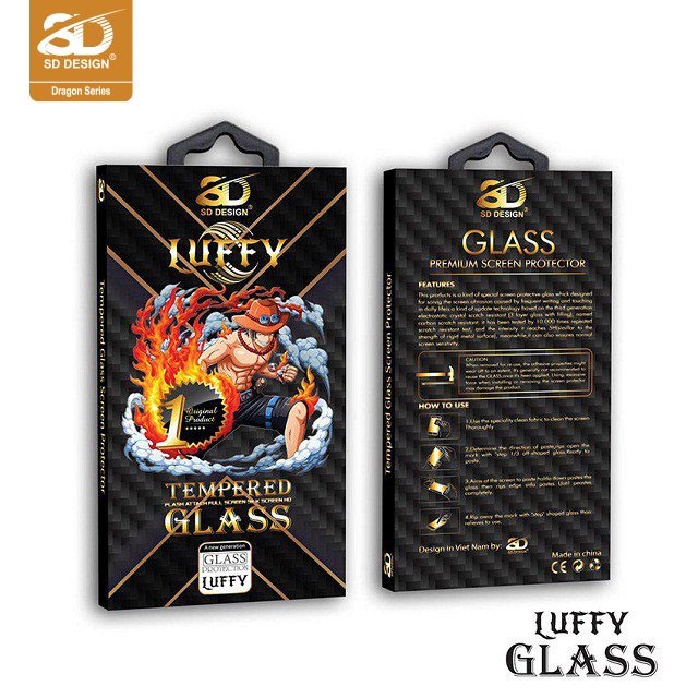 Kính cường lực iPhone Full Màn Luffy SD DESIGN ip 6/6s plus/7/7plus/8/8plus/x/xr/xs max/11/11 pro/11 promax/12/12 promax