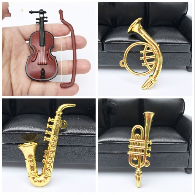 KHO-HN * Mẫu mô hình các loại nhạc cụ như đàn vĩ cầm violin, kèn trumpet dùng trang trí nhà búp bê, bàn làm việc, DIY