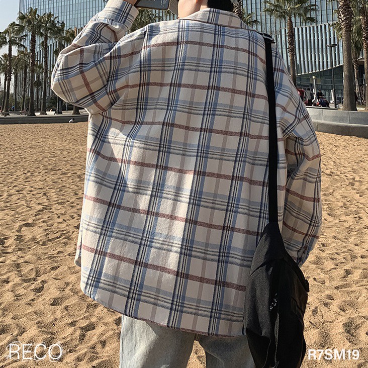 Áo sơ mi nam nữ Hàn Quốc cao cấp dáng rộng dài tay Shirt Loose R7SM19 Unisex