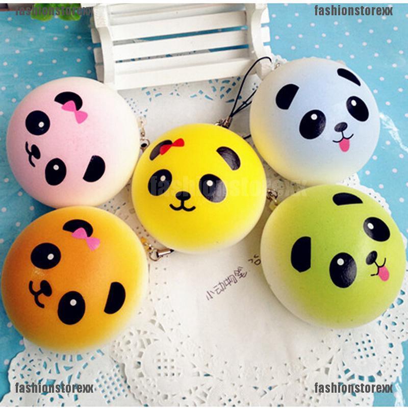 NHA CUA Đồ chơi bóp Squishy kiêm móc khóa điện thoại hình gấu panda dễ thương