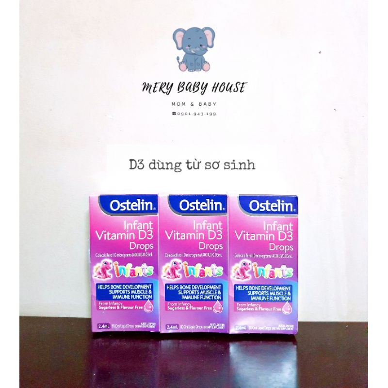 [HÀNG AIR] D3 Ostelin Úc cho trẻ từ sơ sinh 2.4ml và 20ml