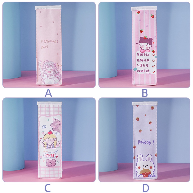 Túi đựng bút khóa kéo phong cách hộp sữa với sức chứa lớn