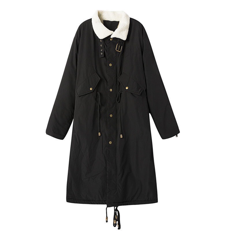 Áo khoác dáng dài lót lông cừu siêu dày | BigBuy360 - bigbuy360.vn