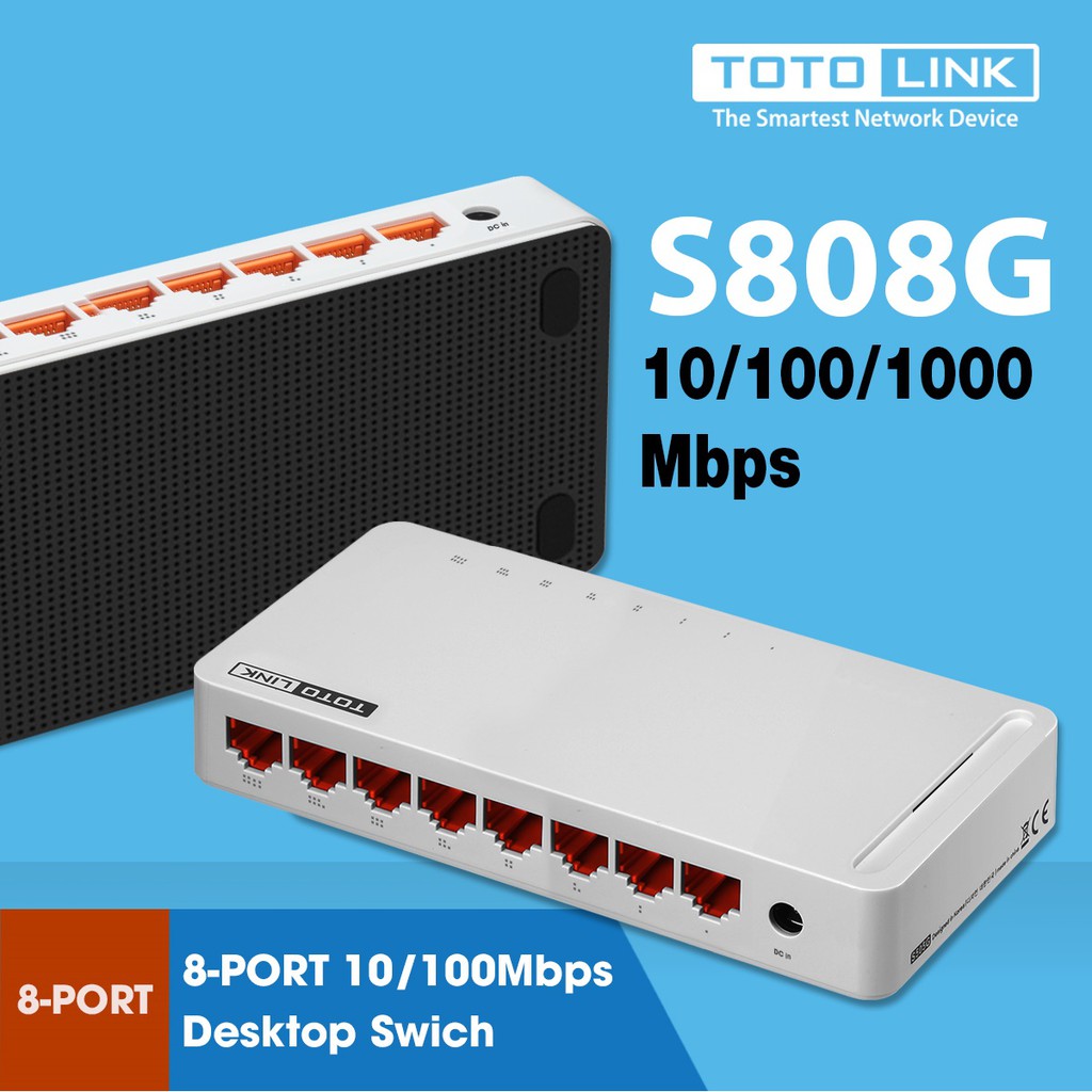 BỘ CHIA MẠNG 8 CỔNG GIGABIT - TOTOLINK - S808G - BẢO HÀNH CHÍNH HÃNG | BigBuy360 - bigbuy360.vn