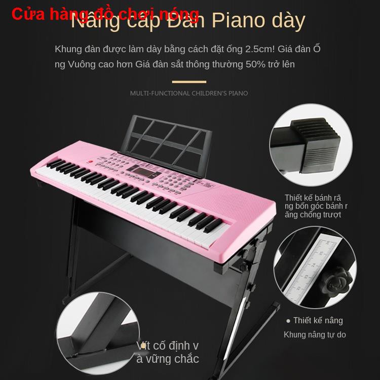 Đàn piano điện tử 61 phím thông minh dành cho người lớn mới bắt đầu chơi trẻ em bé trai và gái nhạc cụ đồ đa chức