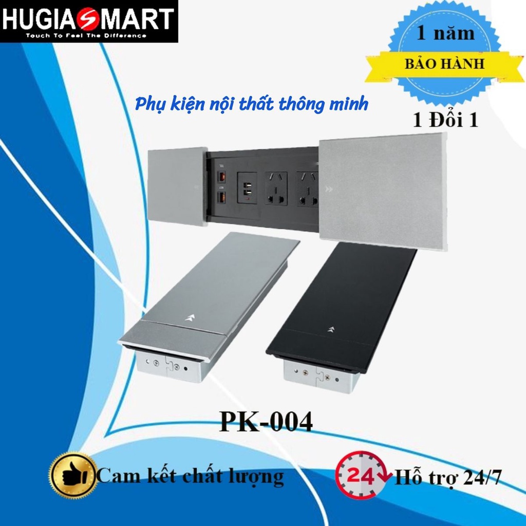Sạc usb ⚡ Hugiasmart ⚡Sạc usb kèm ổ cắm điện 220V trên mặt bàn làm việc