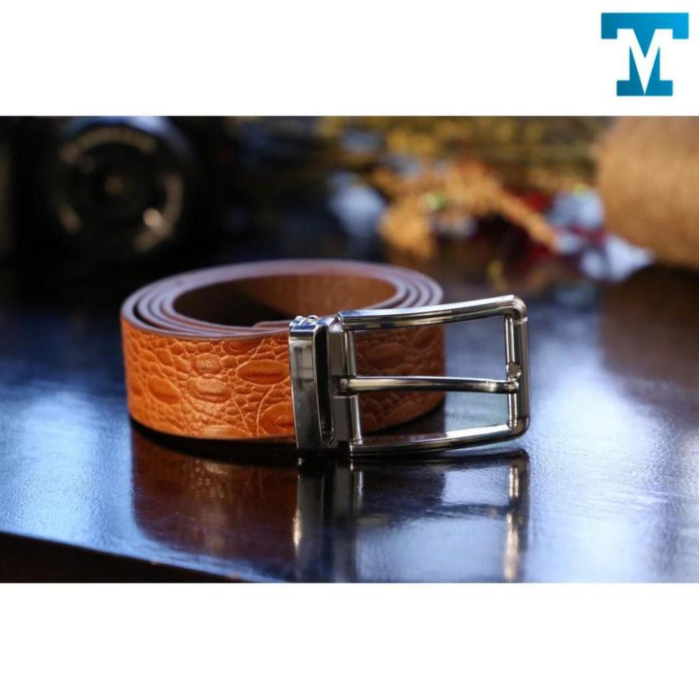 Thắt lưng nam Dập vân cá sấu da thật 10 đầu kim VNL TL219N thắt lưng, dây nịt thời trang 100 %da bò thật. Có chứng nhận