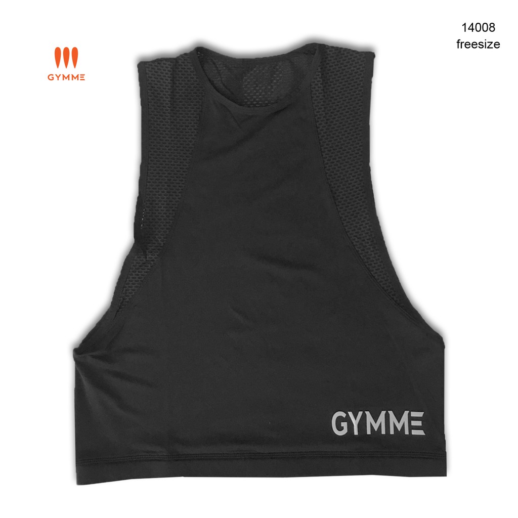 Áo tanktop nữ tập gym yoga GYMME ba lỗ phối lưới freesize - 14008
