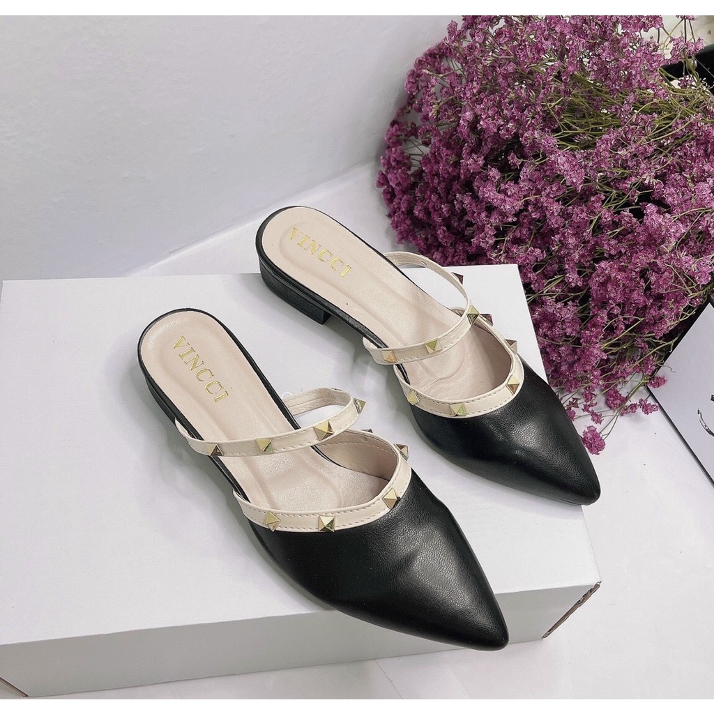 Dép sục nữ viền đinh gót 2p xinh xắn mã S43