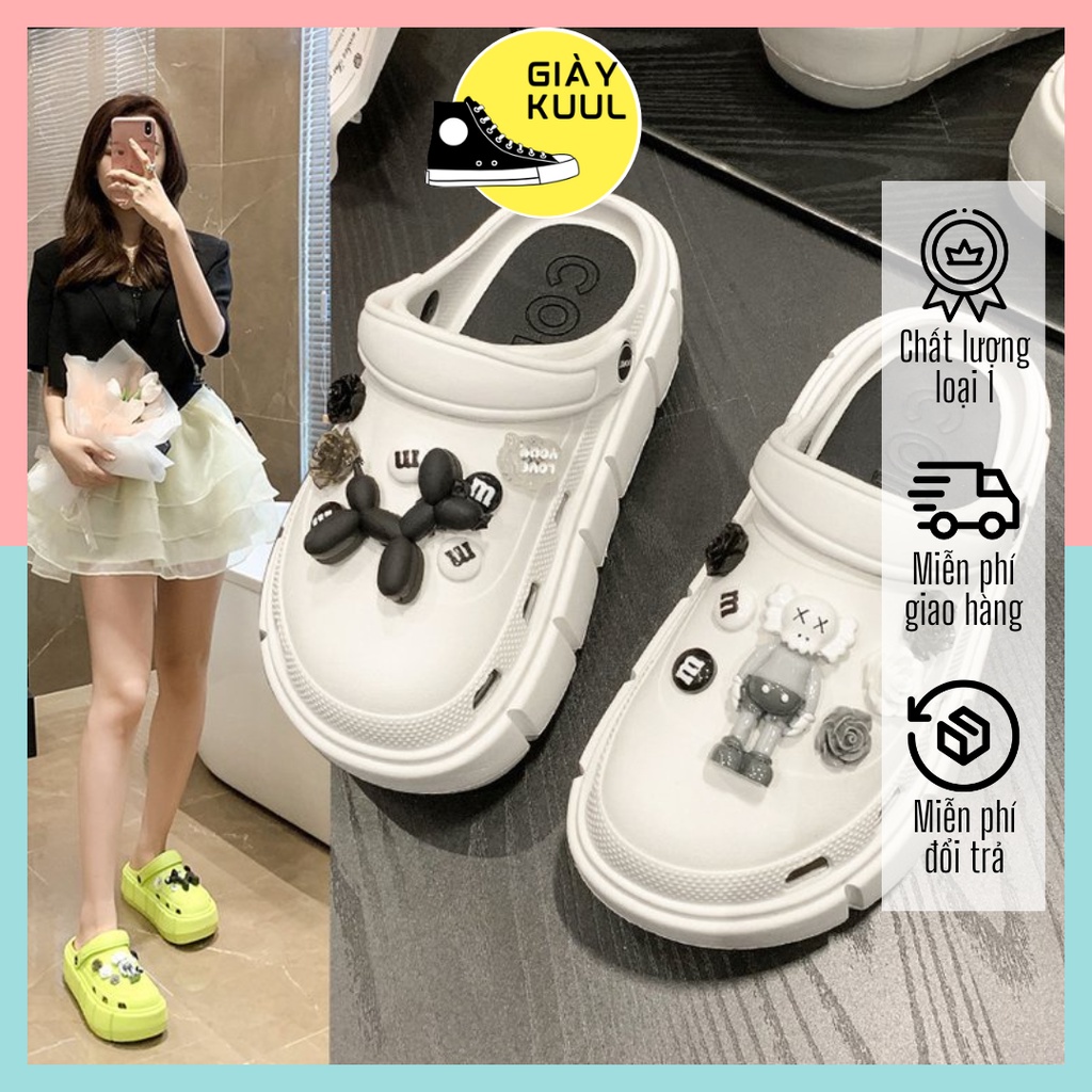 Dép Cross lạc đà đế cao - crocs nữ độn đế, dép ulzzang đế 6cm siêu nhẹ hot trend 2022 Giày KUUL