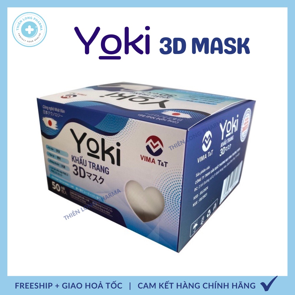 Khẩu trang 3D Yoki Mask  kháng khuẩn công nghệ nhật bản hàng chính hãng công ty