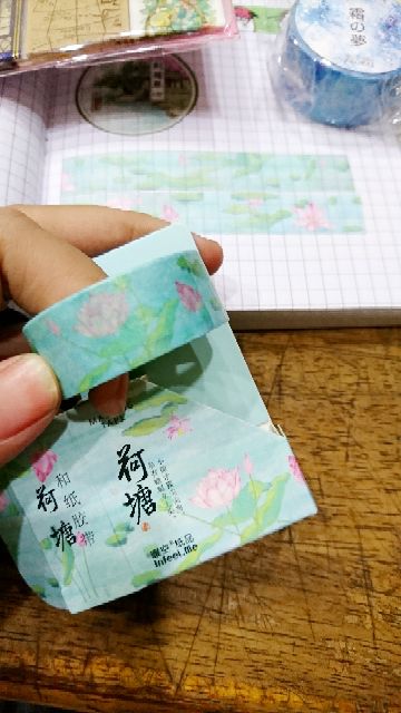 Băng dính trang trí Washi tape mẫu hoa sen 1