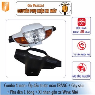   Có bán lẻ  Combo ốp đầu trước màu TRẮNG gắn xe Wave Thái ZX Wave 110 đời 1997-2006 đủ ốp đầu gáy pha đèn xi nhan 