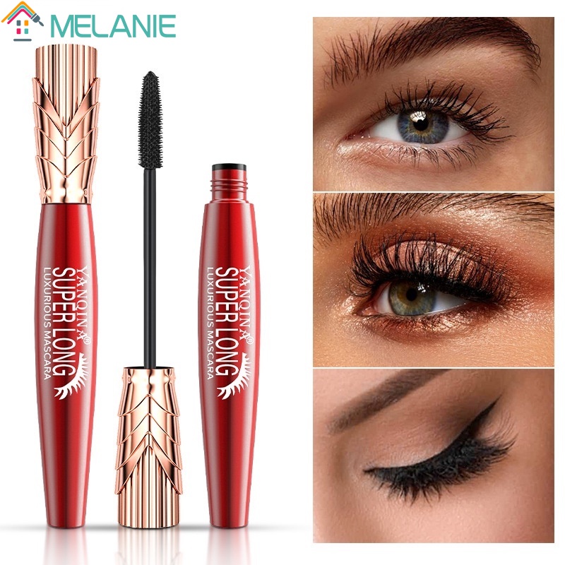 Mascara YANQINA sợi tơ 4D chống thấm nước không nhòe chuốt mi cong dài dày