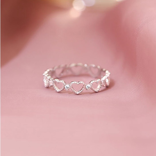 Nhẫn bạc nữ Empty Hearts chất liệu bạc 925 thời trang phụ kiện trang sức Viễn Chí Bảo N400786