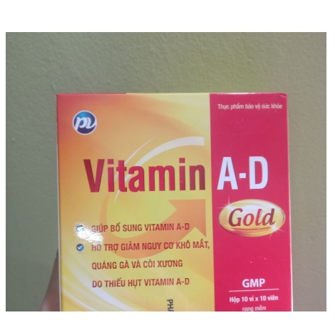 TPBVSK Vitamin A-D gold hộp 10 vỉ x 10 viên