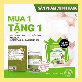 Thảo mộc giảm cân Slimming Care X3, trà giảm cân chính hãng mẫu mới, viên uống detox