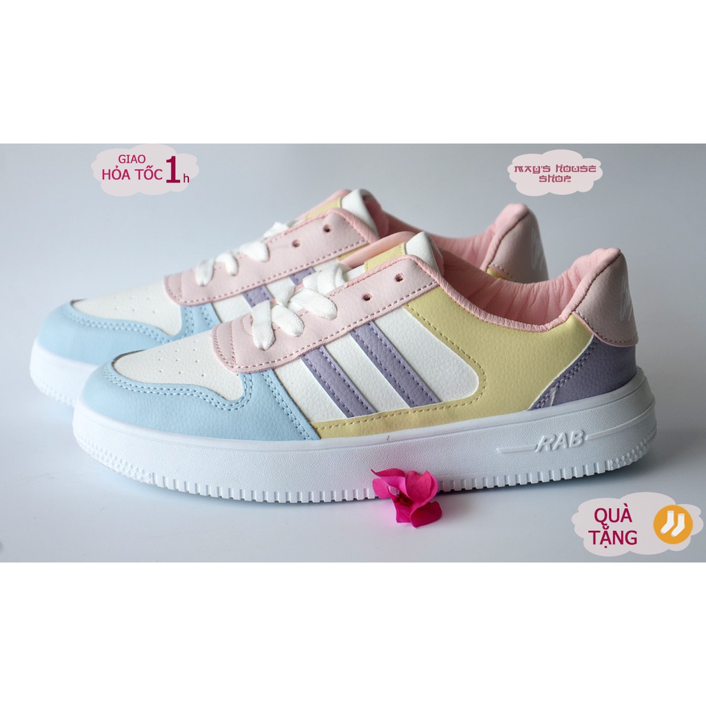 Giày thể thao nữ họa tiết sọc, giày bata họa tiết sọc phối 3 màu - May house shop