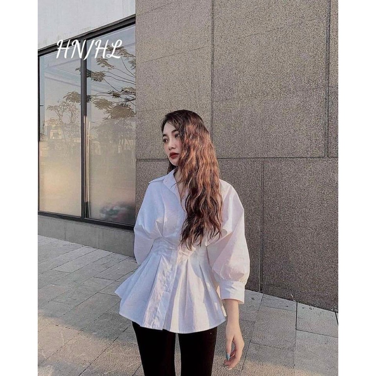 Áo Sơ Mi Tay Bồng Chiết Eo Siêu Xinh_Xưởng May Quang Anh