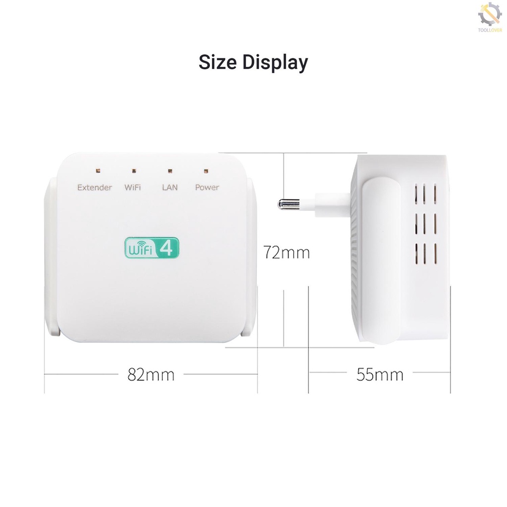Bộ Khuếch Đại Tín Hiệu Wifi Không Dây 300mbps Phích Cắm Eu | BigBuy360 - bigbuy360.vn