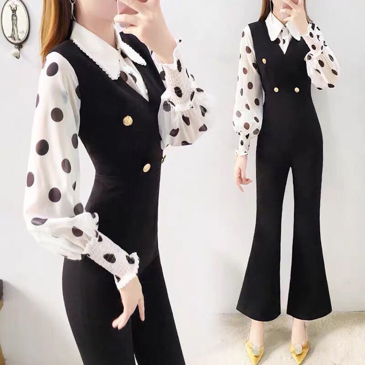 Jumsuit kèm áo sơ mi tay phồng - KT2788