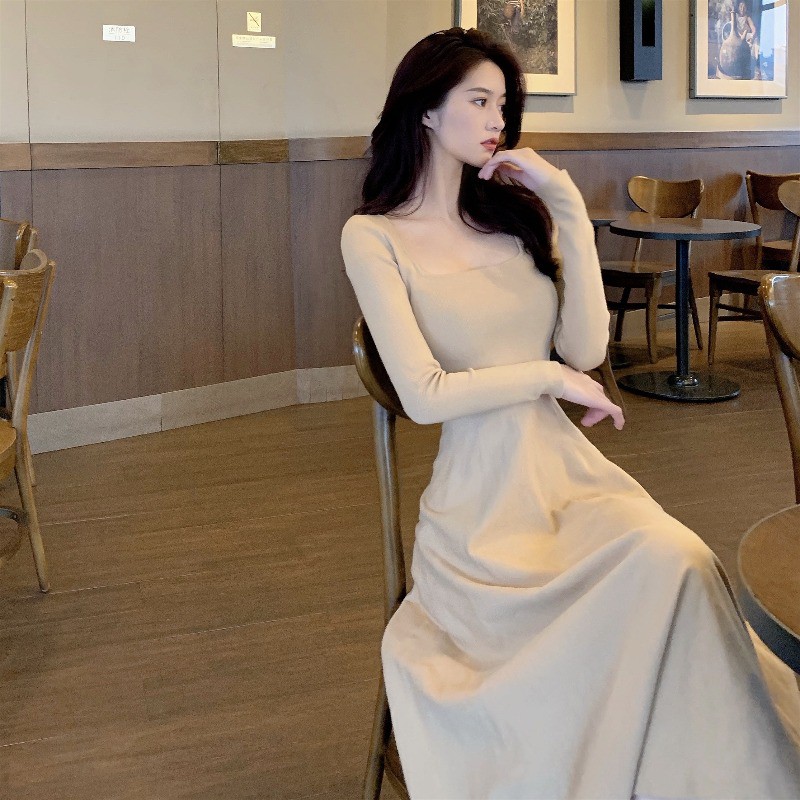 Váy ulzzang len dệt kim korea oversize 2 màu