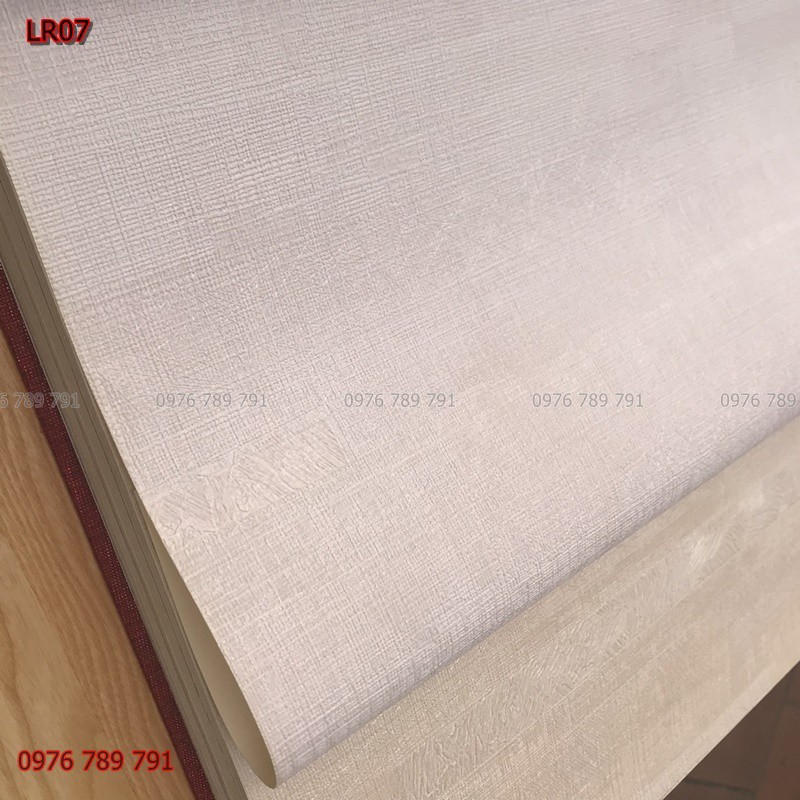 Giấy Dán Tường Đẹp Cho Phòng Ngủ Màu Trắng Kem LR07, Lụa Không Keo, Khổ 10m x 53 cm