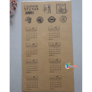 Sticker lịch dấu trang sổ Planner A5 A6