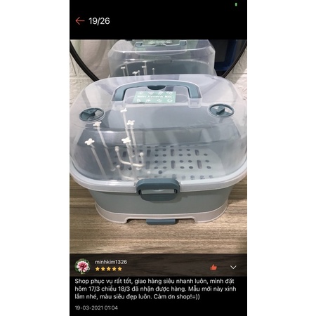 (Mẫu 2021) Khay Giá úp bình sữa Jupin mẫu mới có 2 van thoát hơi ẩm