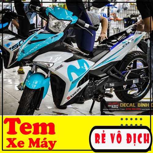 Tem Trùm Exciter 150 🍀FREEESHIP 🍀 Xanh Trắng