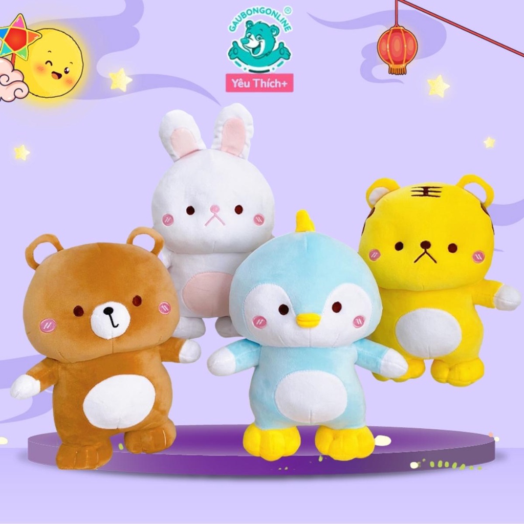 Bộ Tứ Thú Nhồi Bông Dễ Thương 30cm Cao Cấp Gấu Bông Online