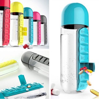 Bình đựng nước dung tích 600ml có hộp chia thuốc tiện dụng