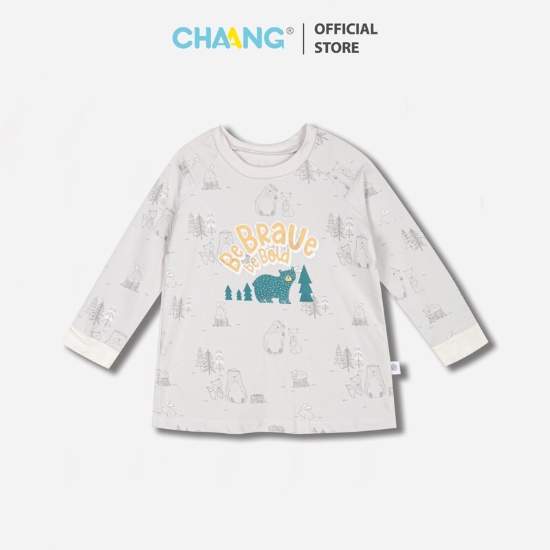 Áo dài tay Dino vàng/ raglan bé trai CHAANG