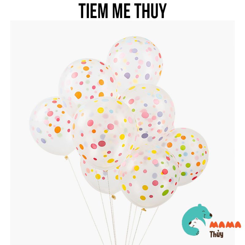 Bóng trang trí sinh nhật họa tiết chấm bi (30cm) - 10c