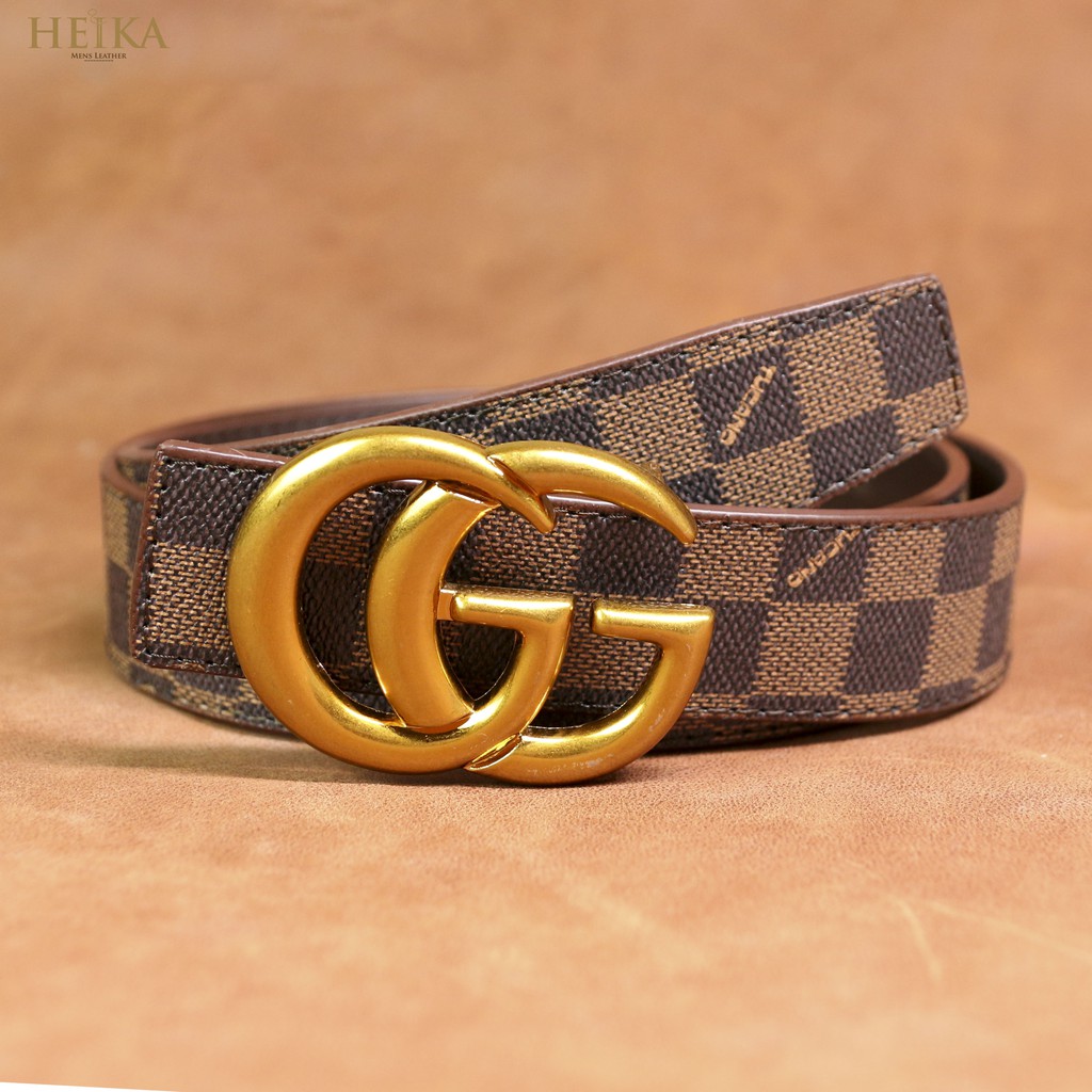 Dây nịt caro GG, Thắt lưng HOT TREN 2021 phong cách doanh nhân