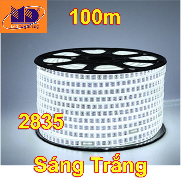 100m Đèn led dây nhiều màu trang trí trong nhà, ngoài trời loại 3 hàng bóng 2835 dây đồng tặng kèm dây nguồn